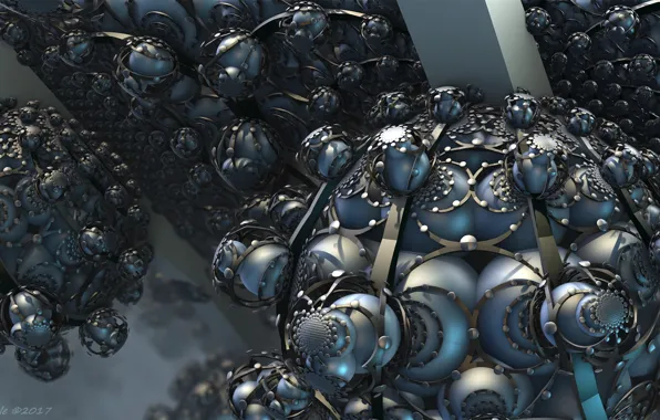 Balls, form, fractal, 3D graphics