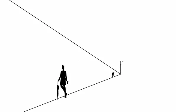 Line, background, silhouettes