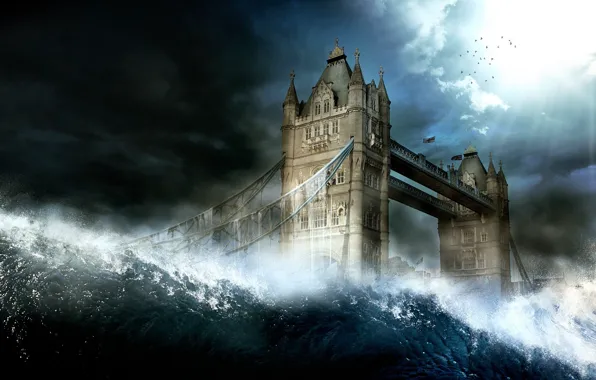 Wave, city, England, London