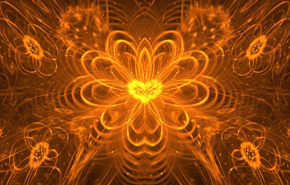 Picture wave, flower, abstraction, fire, Wallpaper, figure, fractal, figure