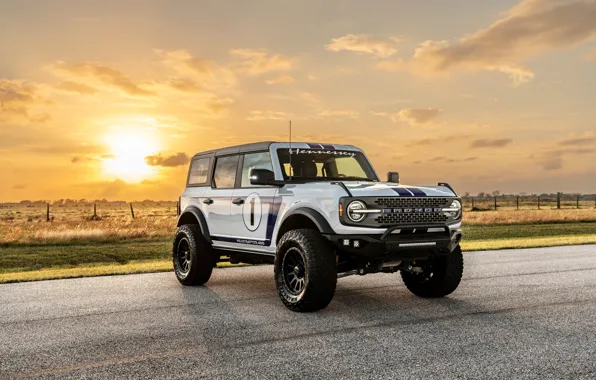 Ford, Front, White, 4x4, Road, Hennessey, Bronco, Ford Bronco