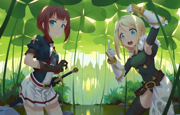 Picture girl, weapons, sword, anime, art, regition