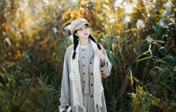 Beautiful, Asian, Model, Woman, Pretty, Outdoor