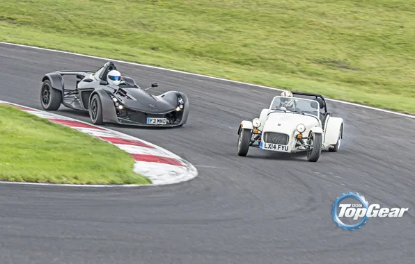 Picture Top Gear, Cars, Speed, Stig, Track, BAC Mono, Drifting, Caterham 160