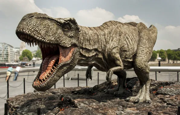 The city, London, dinosaur, predator, mouth, fangs, exhibition