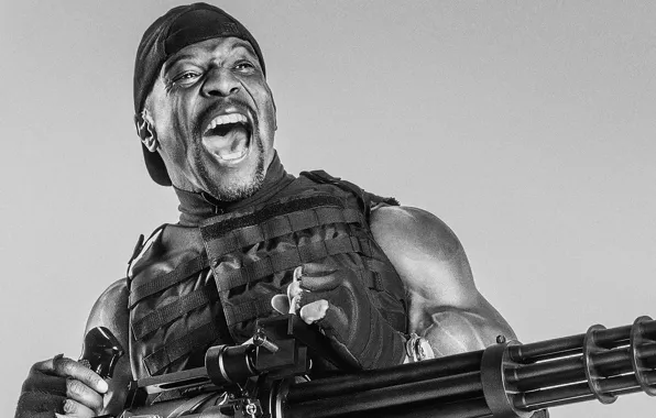 Picture the expendables, machine gun, Terry Crews, The Expendables 3