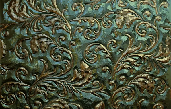 Metal, pattern, texture, ornament, metallic, relief, foil, chasing