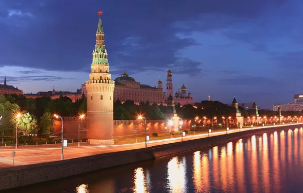 Picture river, tower, Moscow, 155, the Kremlin
