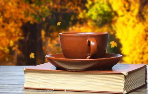Autumn, coffee, Cup, book, cup, coffee, books