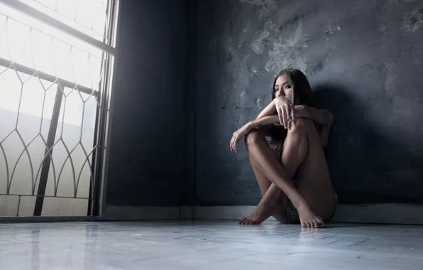 Girl, room, cigarette