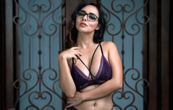 Chest, look, sexy, background, model, panties, makeup, piercing