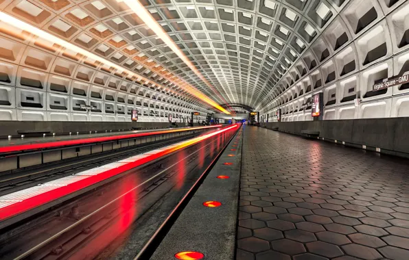 Lights, metro, excerpt, the platform, photographer, arch, Michael Woloszynowicz