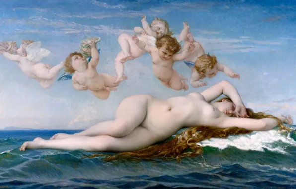 1863, The Birth Of Venus, Alexander Cabanel, Alexandre Cabanel, The Birth of Venus