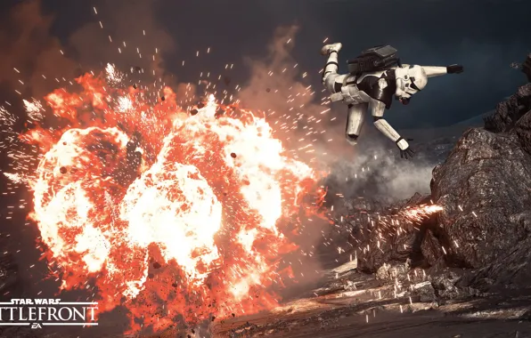 The explosion, game, Electronic Arts, DICE, Attack, Stormtrooper, star wars battlefront, Sullust