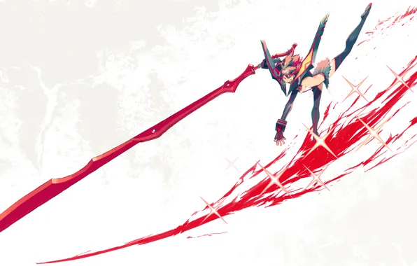 Picture look, girl, weapons, background, blood, sword, blood, stroke