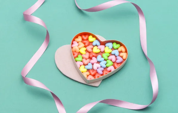 Heart, food, hearts, ribbon, sweet, box, pills