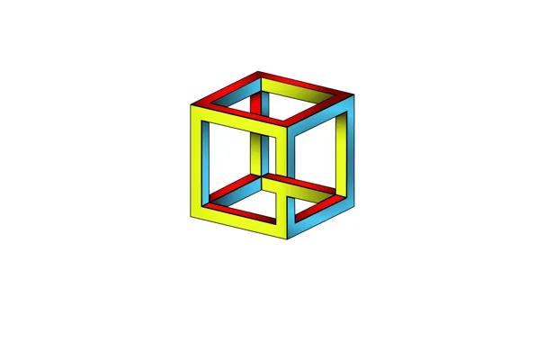 Cube, illusion, edge