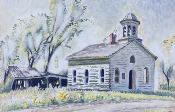 Picture 1952, Charles Ephraim Burchfield, Church North of East Otto