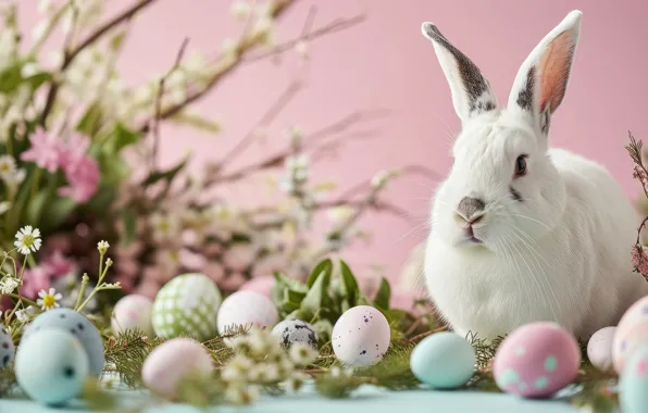 Look, holiday, hare, eggs, spring, rabbit, Easter, face