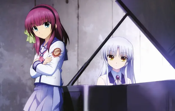 Angel, piano, Yuri and Tenshi