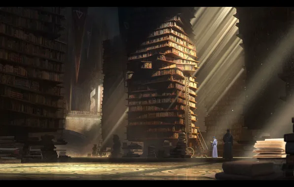 Picture people, book, library, the room, Hall of Wisdom
