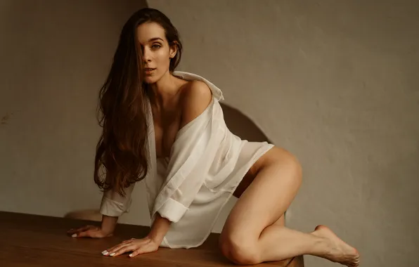 Chest, look, sexy, wall, model, body, makeup, figure