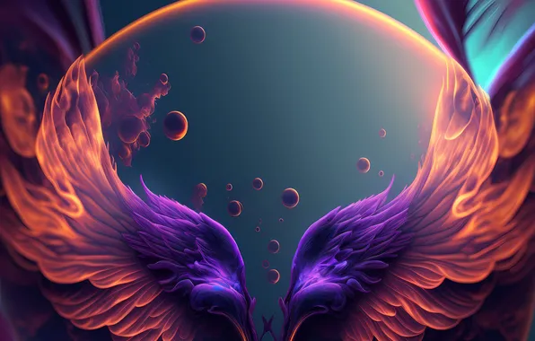Purple, wings, fantasy, purple, wings, purpure, AI art, AI art
