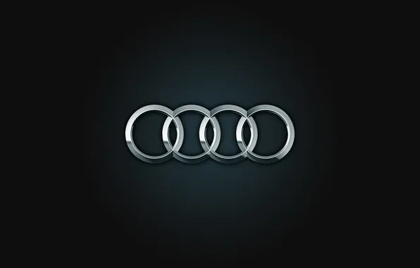 Picture Audi, Audi, silver, logo, black, rings