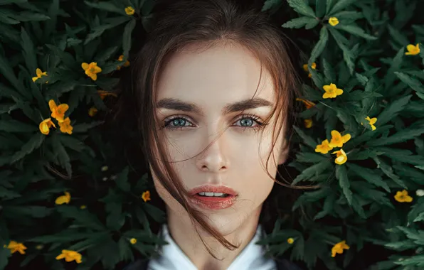 Flowers, Girl, Look, Sponge, Photoshoot, Victoria Vishnevetskaya, A Reflection Of Spring
