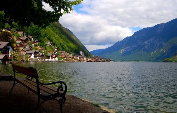 Home, Lake, Bench