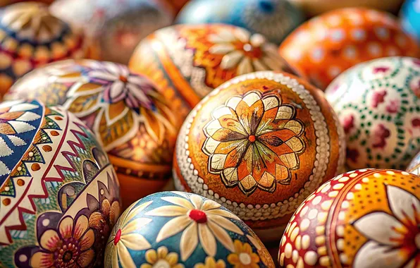 Holiday, eggs, spring, Easter, painted, eggs, AI art, neural network