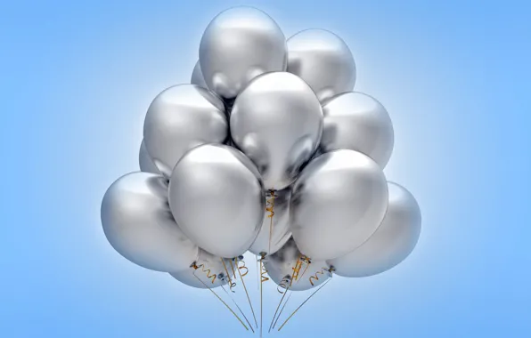 Balloons, silver, celebration, holiday, balloons