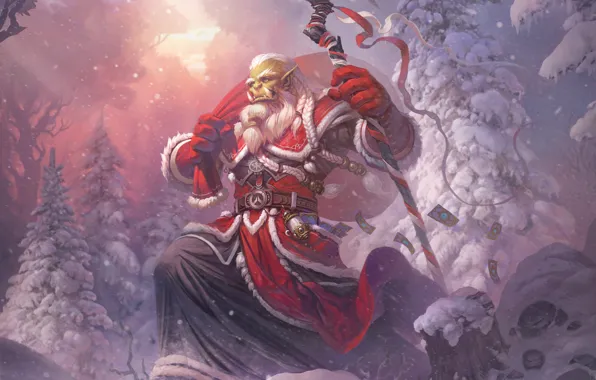 Winter, new year, Christmas, art, World of Warcraft, blizzard, warcraft, wow