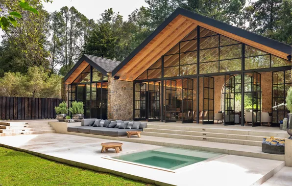 House, Villa, pool, Mexico, architecture, Mexico, terrace, modern ranch