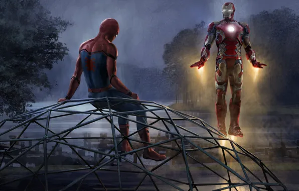 Iron man deals and spiderman wallpaper