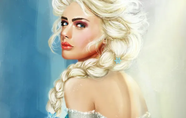 Girl, Frozen, art, Elsa