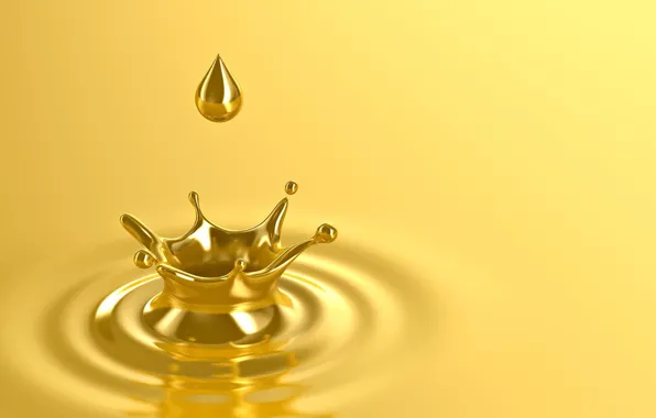 Picture gold, drop, yellow background