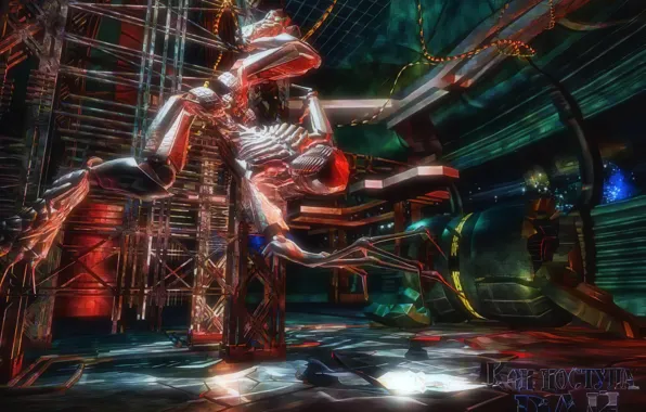 Robot, cyberpunk, crystal, sci fi, game art, mist-land, paradise cracked, paradise access code