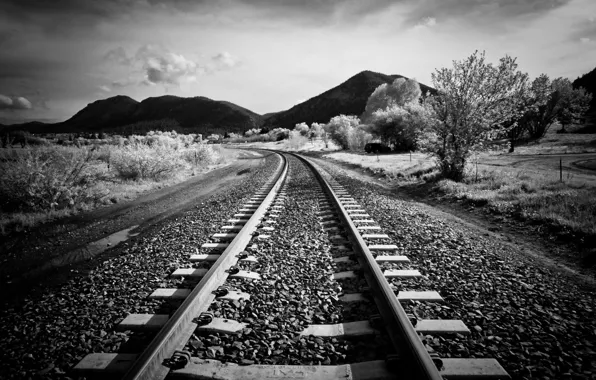 Picture landscape, rails, railroad, sleepers