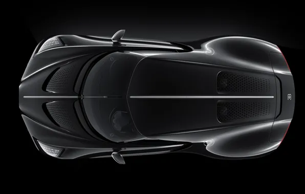 Bugatti, top view, The Black Car, Bugatti The Black Car