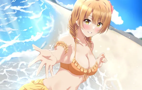 Sea, summer, girl, Isshiki Iroha, Yahari Ore no Seishun Love Comedy wa Machigatteiru, by Lieass