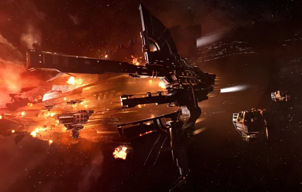 Nebula, station, Space, space, ruins, battle, spaceship, eve online