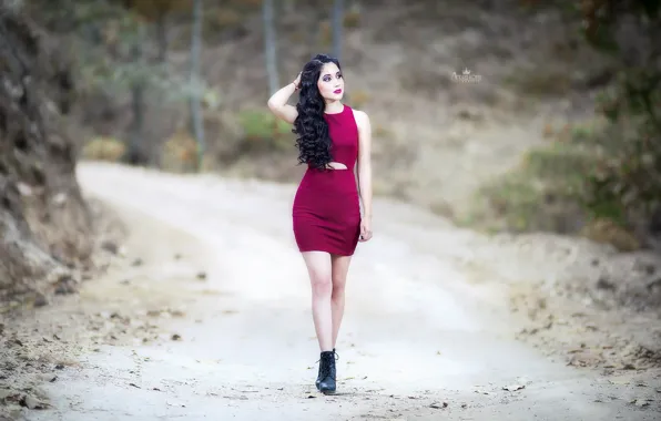 Picture girl, pose, background, Nixim