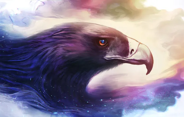 Picture bird, eagle, beak, art