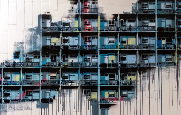 Background, wall, figure