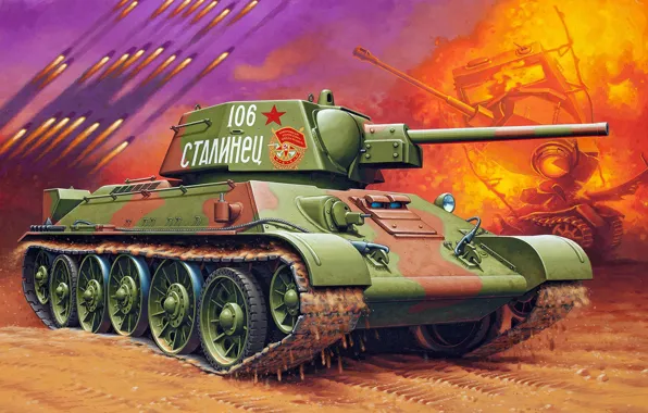 Picture T-34, The red army, Soviet medium tank, thirty-four, STALINETS