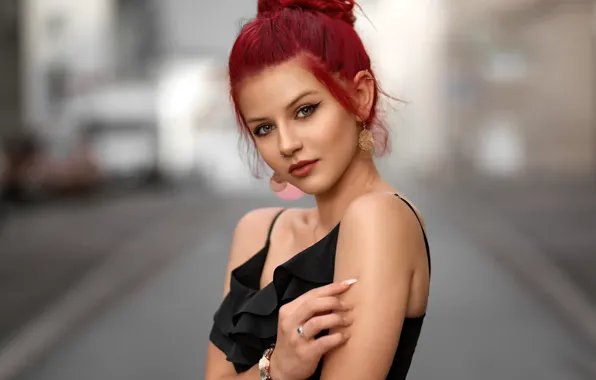 Portrait, makeup, piercing, Alex Fetter