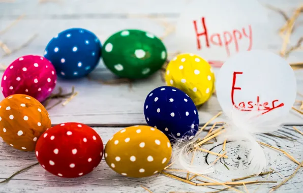 Picture colorful, Easter, happy, spring, Easter, eggs, holiday, the painted eggs