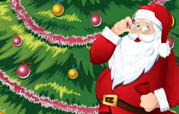 Christmas, Costume, Background, New year, Santa, Tree, Holiday, Santa Claus