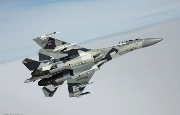 Picture flight, fighter, missiles, su 35BM